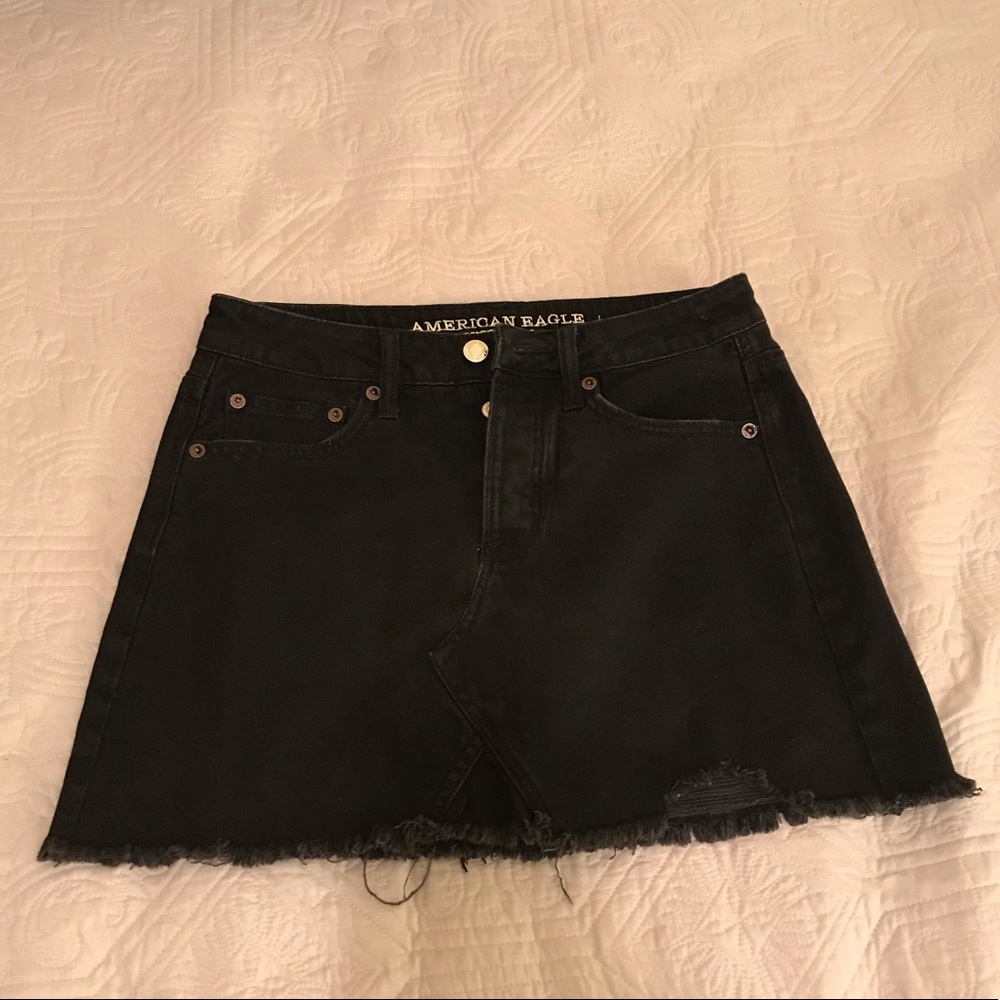 American Eagle black denim skirt